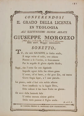Teologia - Poesie per la licenza, la laurea e l'aggregazione